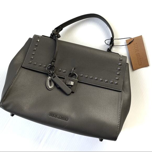 🆕 Steve Madden Baviana Satchel in charcoal arm bag NWT - Picture 1 of 16